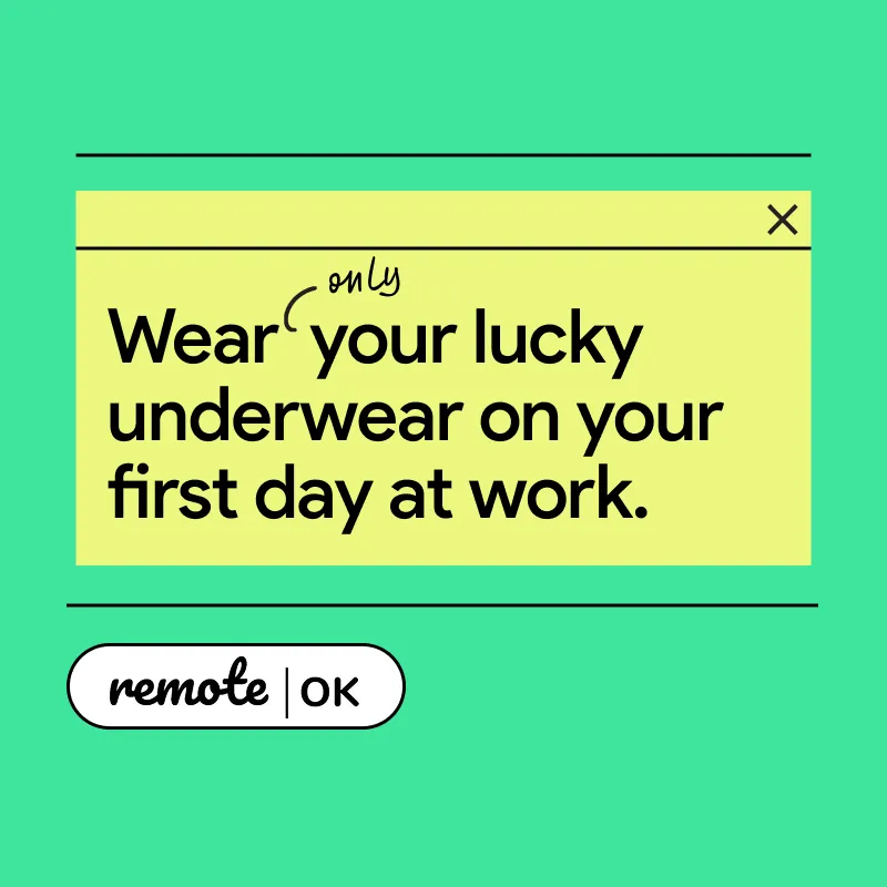 Social media ad by Shlomo Genchin for RemoteOK – remote work campaign