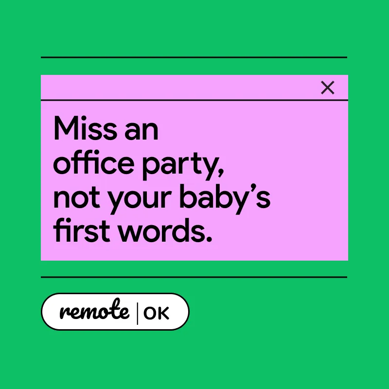 Social media ad by Shlomo Genchin for RemoteOK – office life campaign
