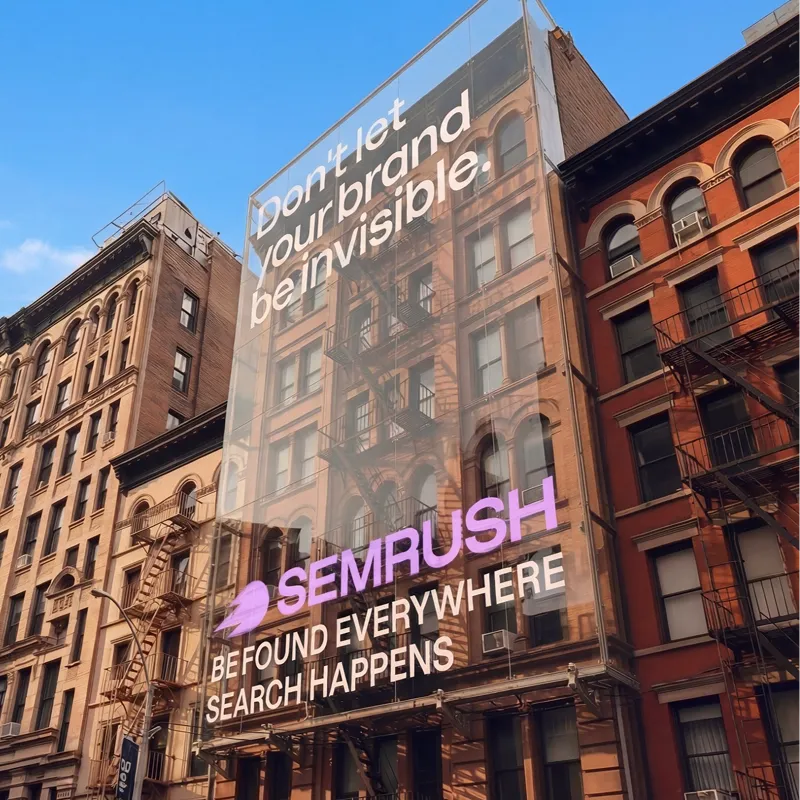 OOH billboard ad by Shlomo Genchin for Semrush – invisible billboard concept