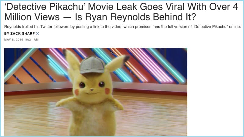 prank ad, ryan reynolds fake movie leak ad