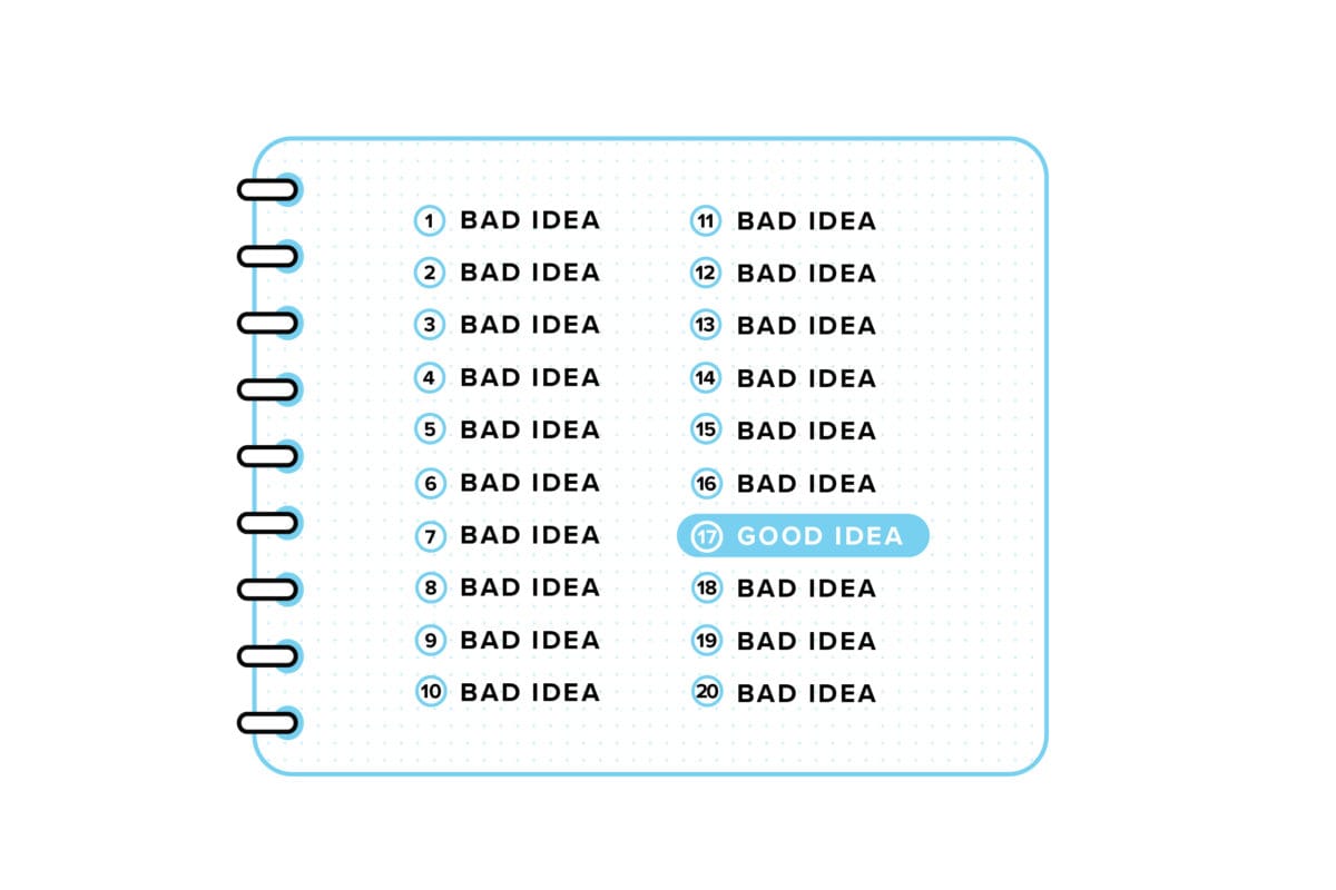 list of bad ideas with one good idea