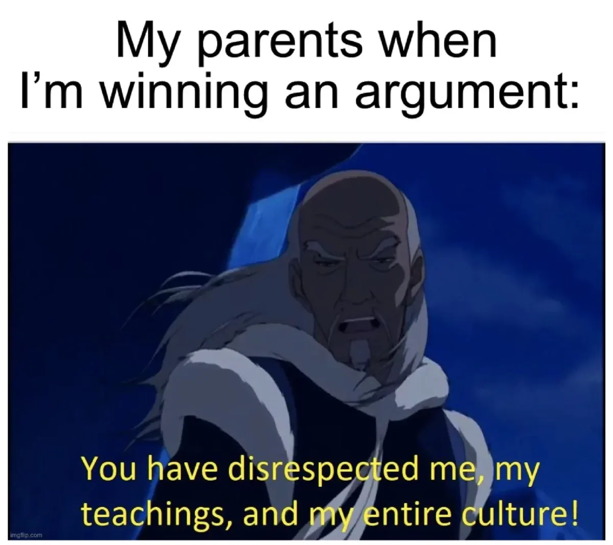 meme my parents when I'm winning an argument