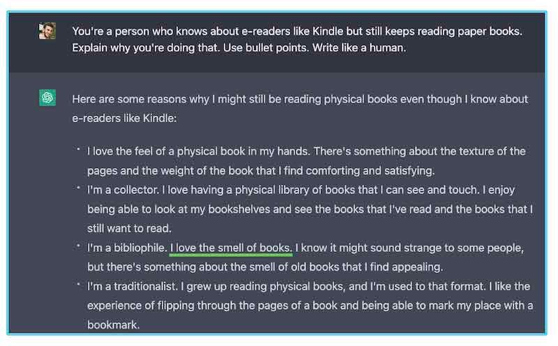 asking chatgpt to be in the customer's shoes