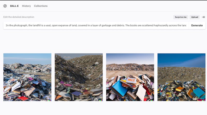 screen image of chatgpt description into an ai photo generator, dall-e