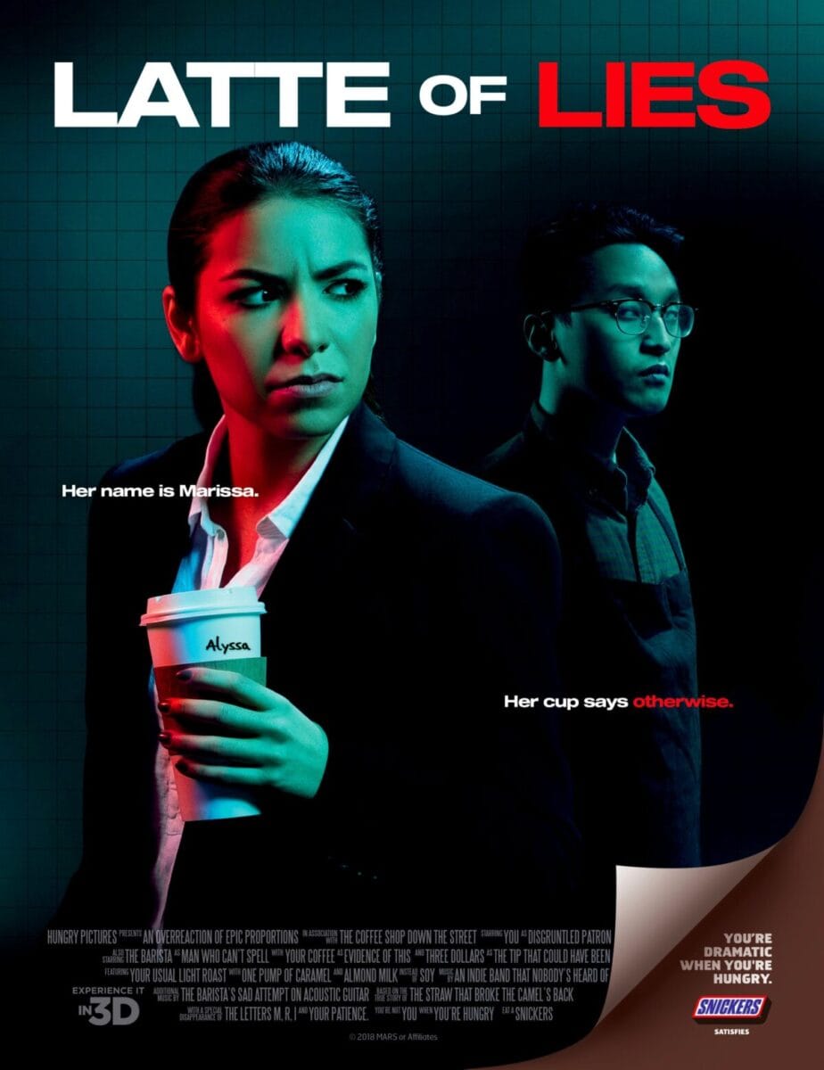 snickers ad, latte of lies